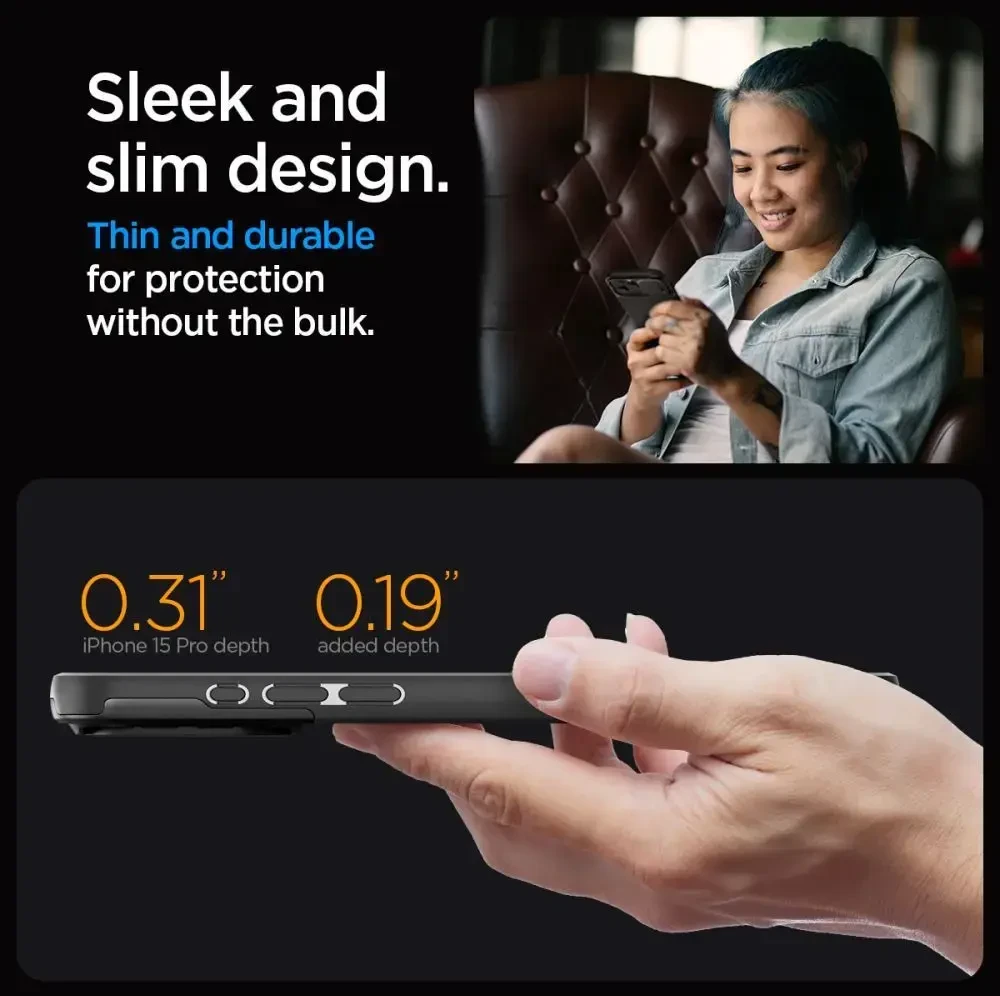Apple iPhone 15 Pro Spigen Optik Armor MagSafe dėklas telefonui juodos spalvos