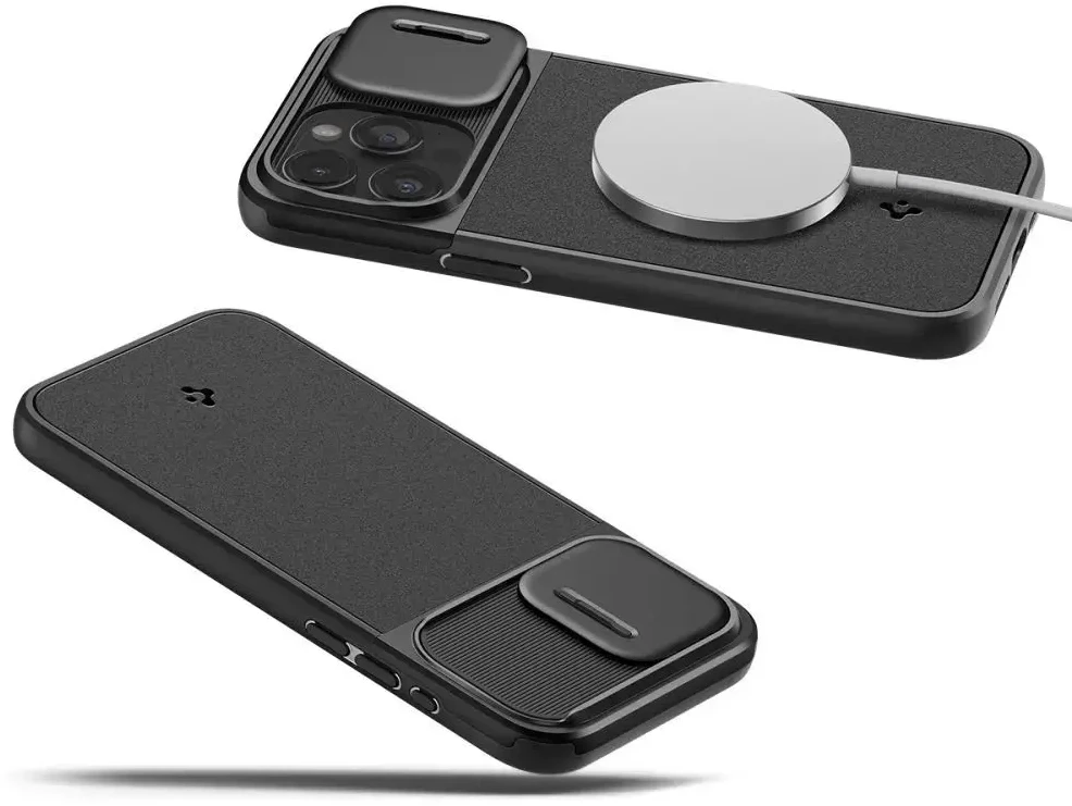 Apple iPhone 15 Pro Spigen Optik Armor MagSafe dėklas telefonui juodos spalvos
