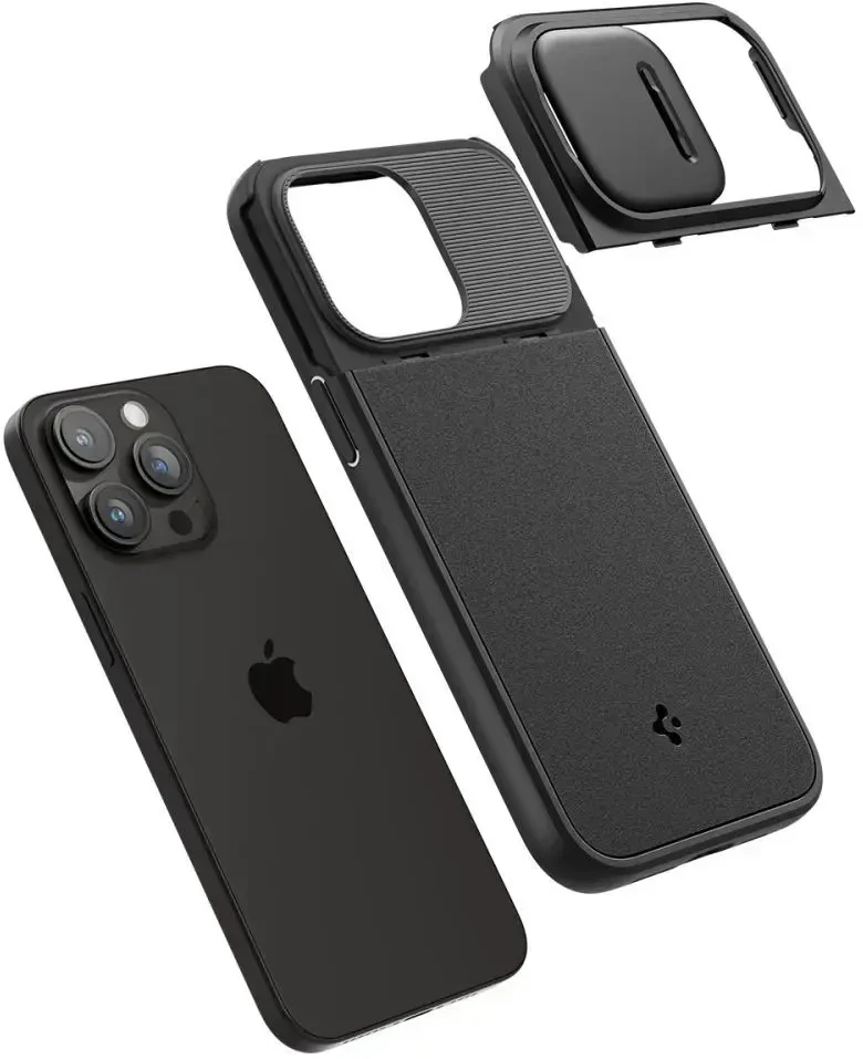 Apple iPhone 15 Pro Spigen Optik Armor MagSafe dėklas telefonui juodos spalvos