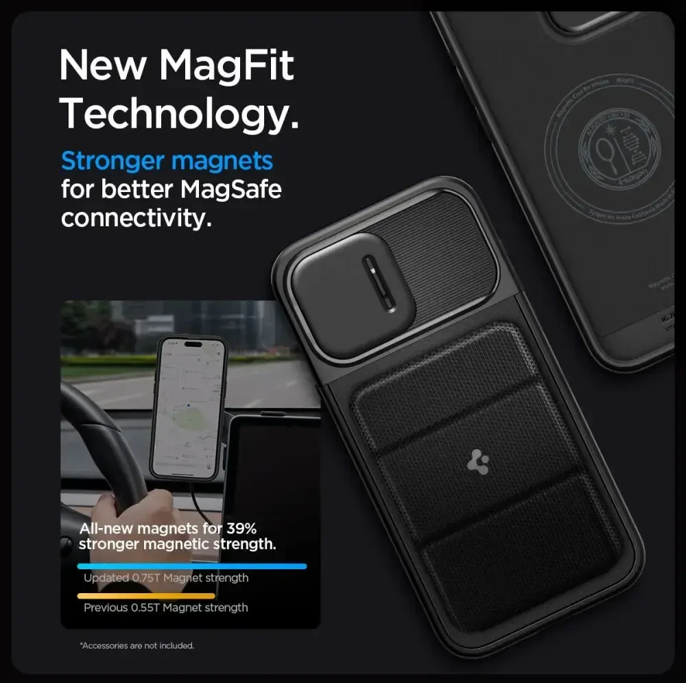Apple iPhone 15 Pro Spigen Optik Armor MagSafe dėklas telefonui juodos spalvos