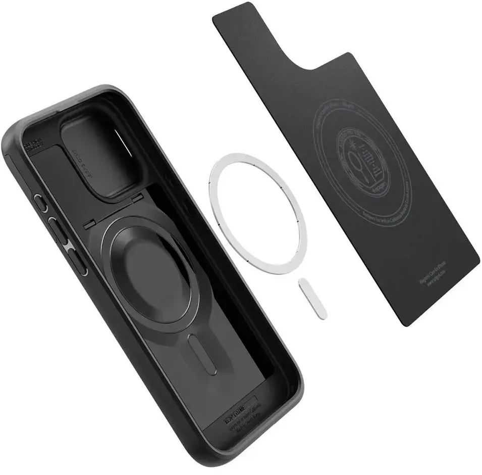 Apple iPhone 15 Pro Spigen Optik Armor MagSafe dėklas telefonui juodos spalvos