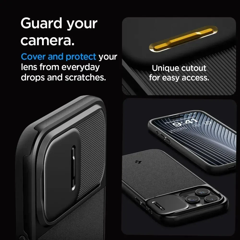 Apple iPhone 15 Pro Spigen Optik Armor MagSafe dėklas telefonui juodos spalvos