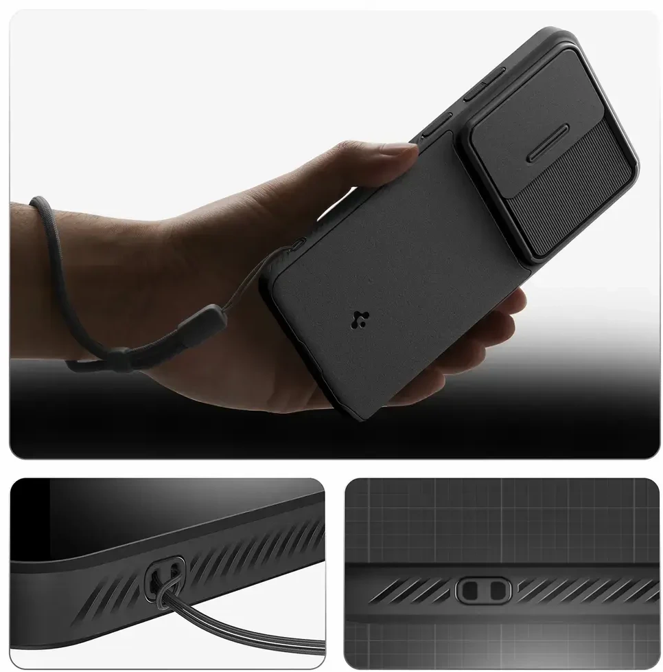 Spigen Optik Armor dėklas skirtas Samsung Galaxy S26 Ultra – juodos spalvos
