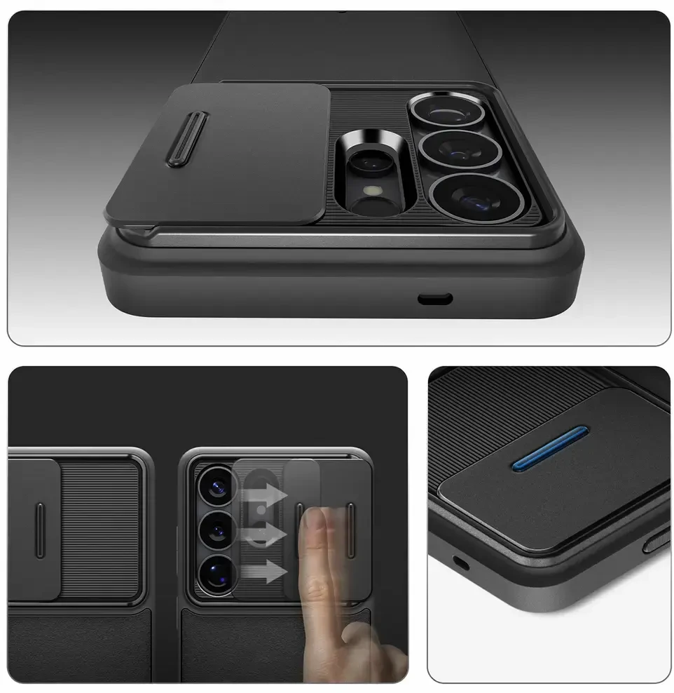 Spigen Optik Armor dėklas skirtas Samsung Galaxy S26 Ultra – juodos spalvos