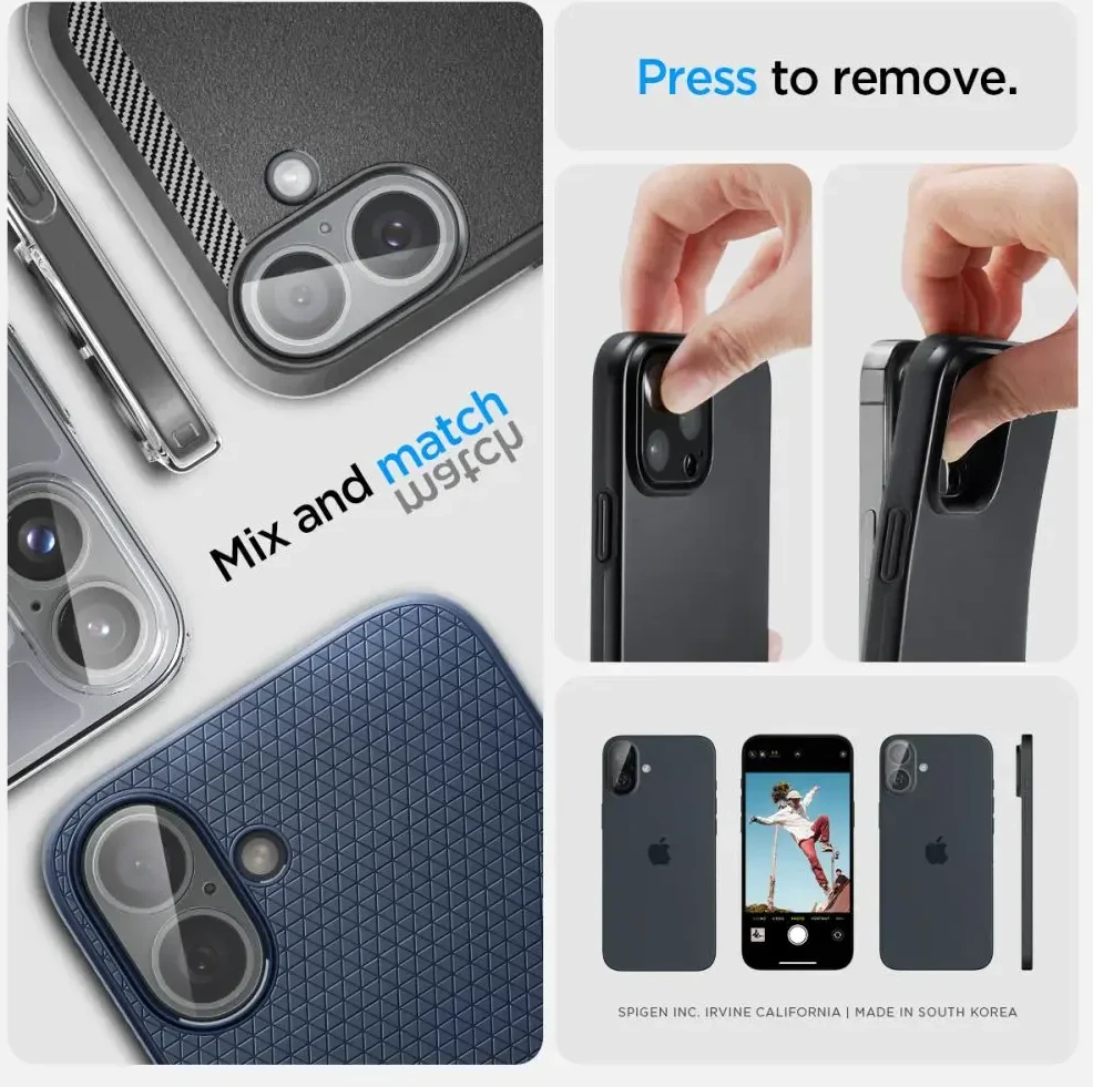Apsauginis stiklas kamerai iPhone 16 / iPhone 16 Plus Spigen Optik Glas.tr kameros apsauga 2 vnt. Crystal Clear