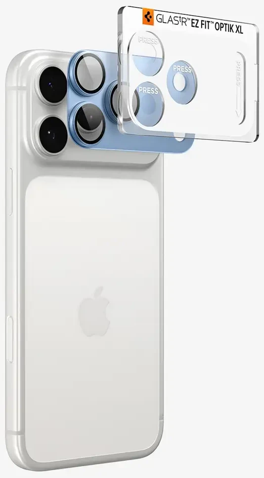 Spigen Optik Pro XL GLAS.TR EZ FIT Tempered Glass Camera Screen Protector for iPhone 18 Pro Max - Light Mėlyna