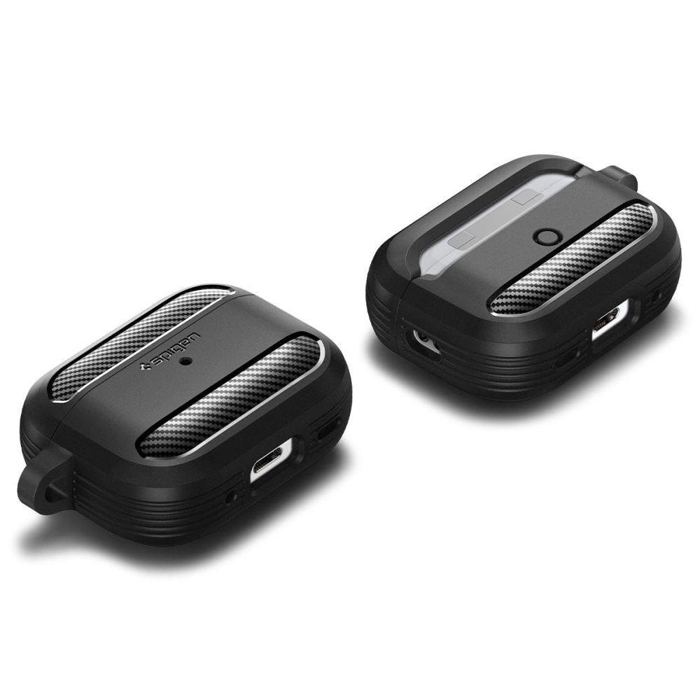 Spigen RUGGED ARMOR Apple AIRPODS PRO 1 / 2 dėklas ausinėms juodos spalvos