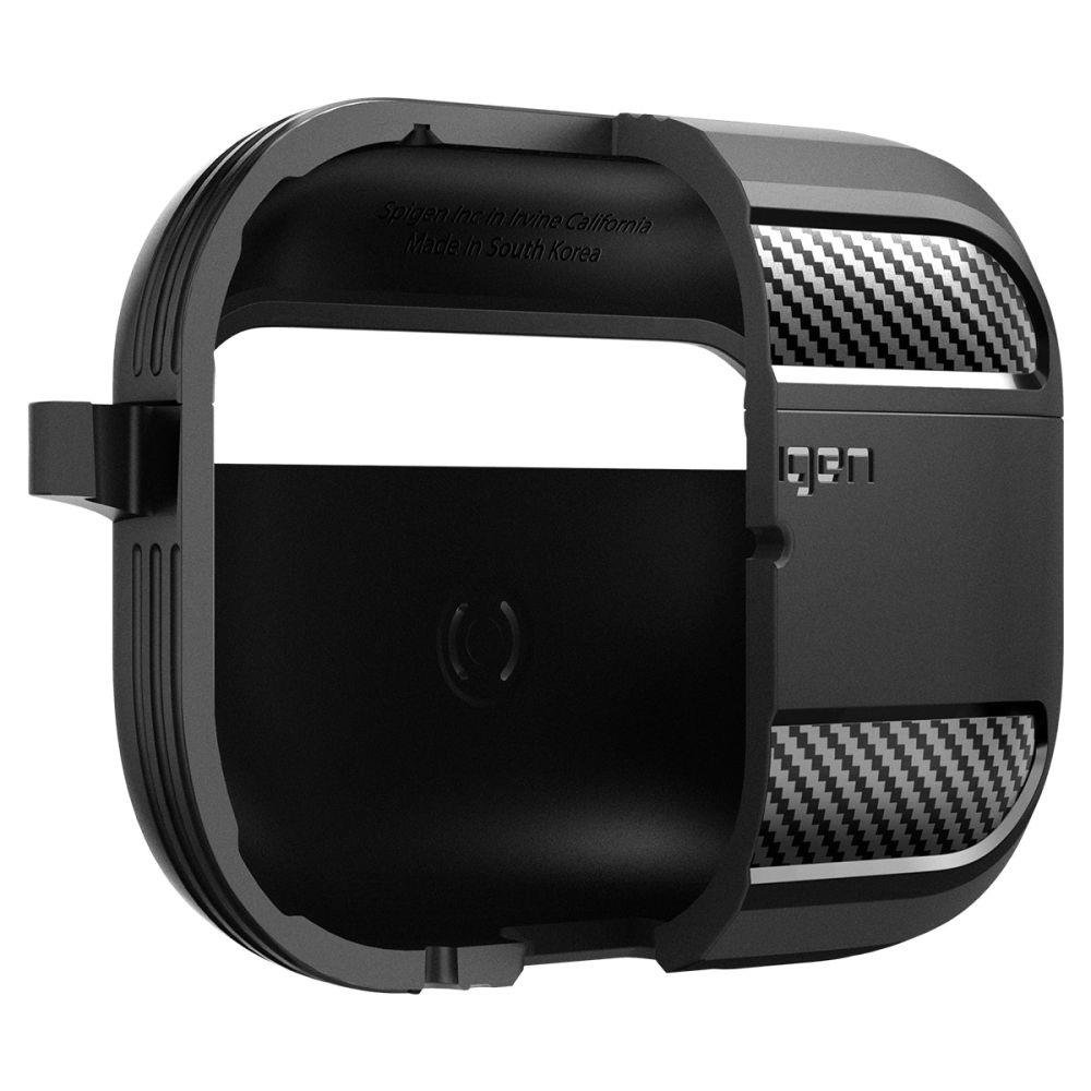 Spigen RUGGED ARMOR Apple AIRPODS PRO 1 / 2 dėklas ausinėms juodos spalvos
