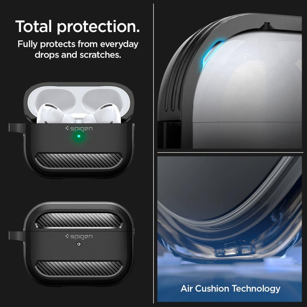 Spigen RUGGED ARMOR Apple AIRPODS PRO 1 / 2 dėklas ausinėms juodos spalvos