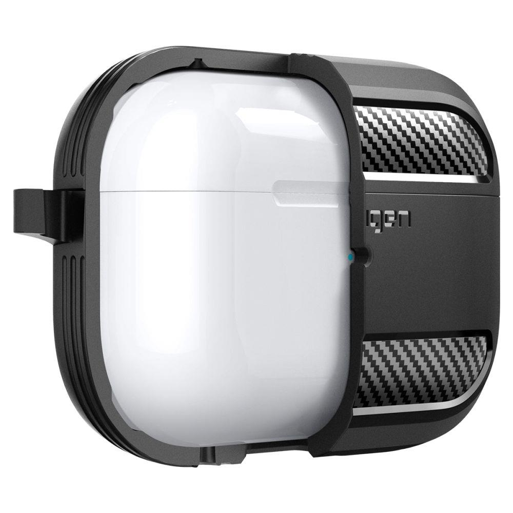 Spigen RUGGED ARMOR Apple AIRPODS PRO 1 / 2 dėklas ausinėms juodos spalvos