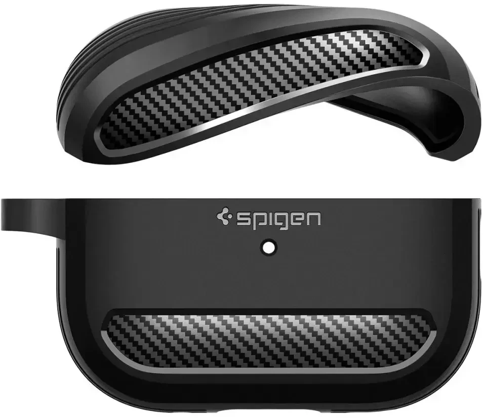 Dėklas SPIGEN RUGGED ARMOR APPLE AIRPODS PRO 1 / 2 MATINIS Juodas