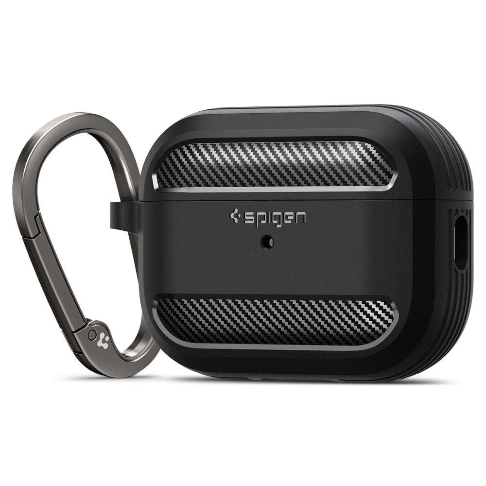 Spigen RUGGED ARMOR Apple AIRPODS PRO 1 / 2 dėklas ausinėms juodos spalvos