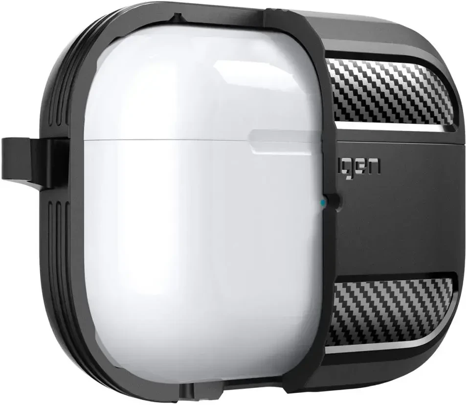 Dėklas SPIGEN RUGGED ARMOR APPLE AIRPODS PRO 1 / 2 MATINIS Juodas