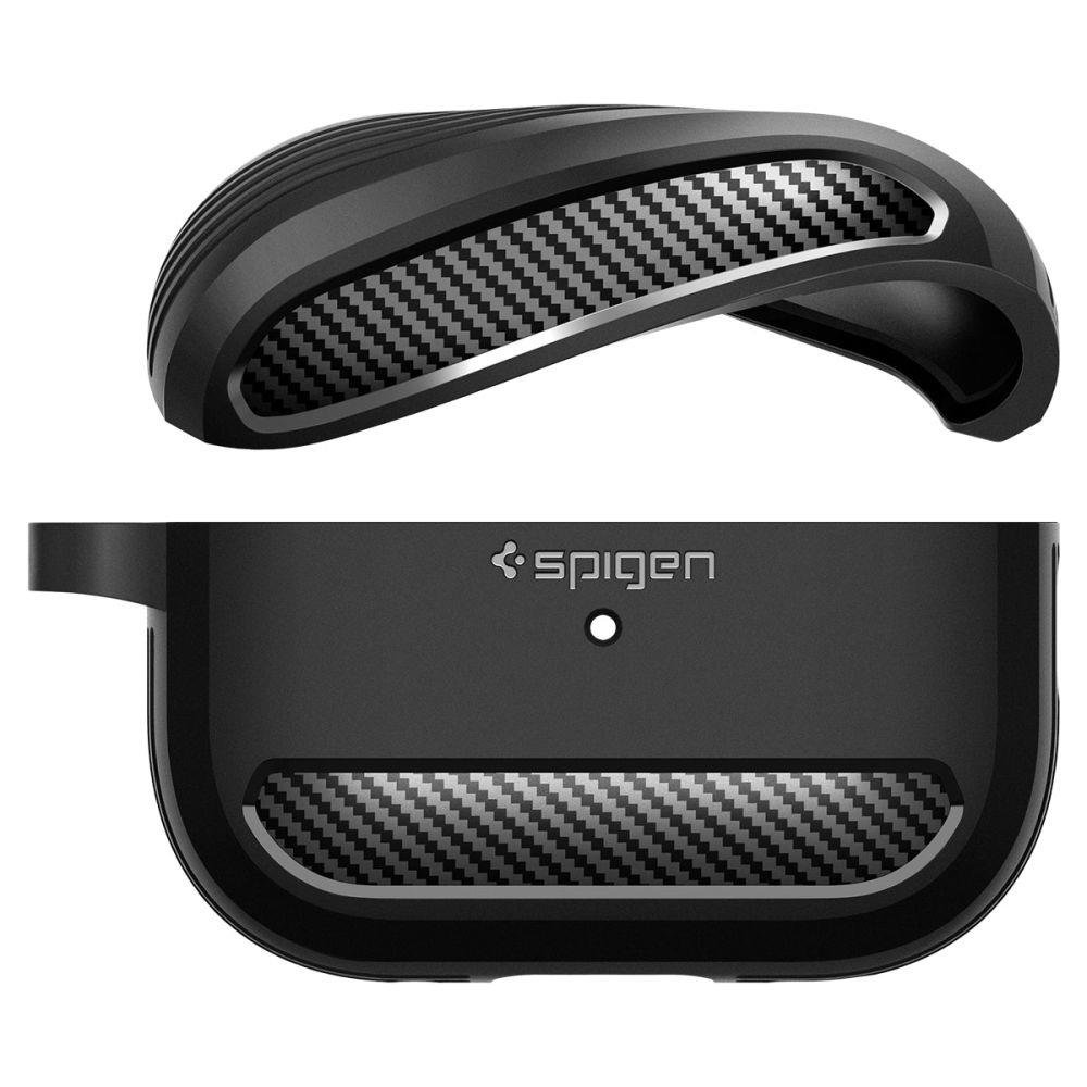 Spigen RUGGED ARMOR Apple AIRPODS PRO 1 / 2 dėklas ausinėms juodos spalvos