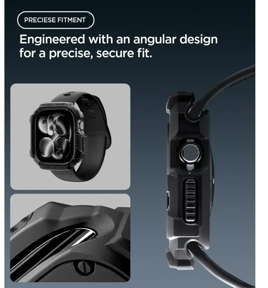 Spigen Rugged Armor Case for Apple Watch 42mm - Matte Juodas