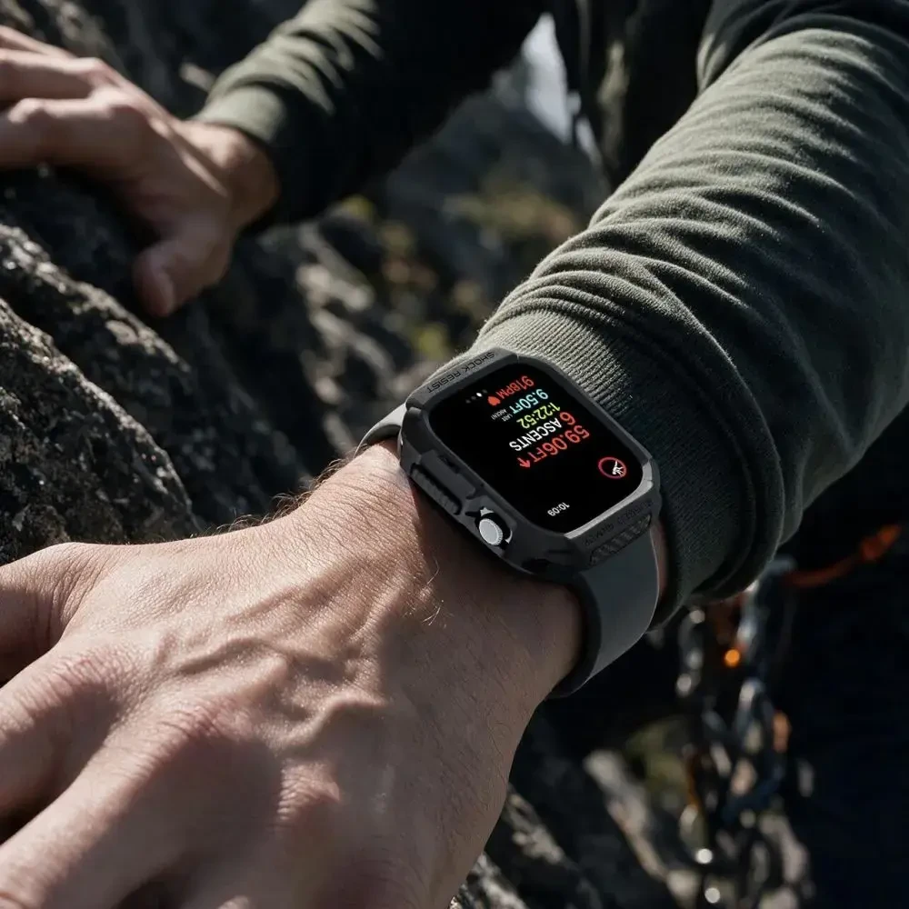 Spigen Rugged Armor Case for Apple Watch 42mm - Matte Juodas