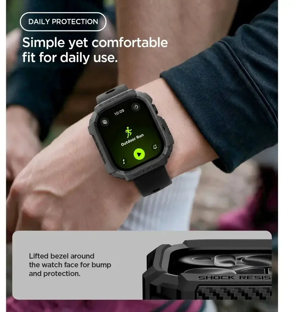 Spigen Rugged Armor Case for Apple Watch 42mm - Matte Juodas