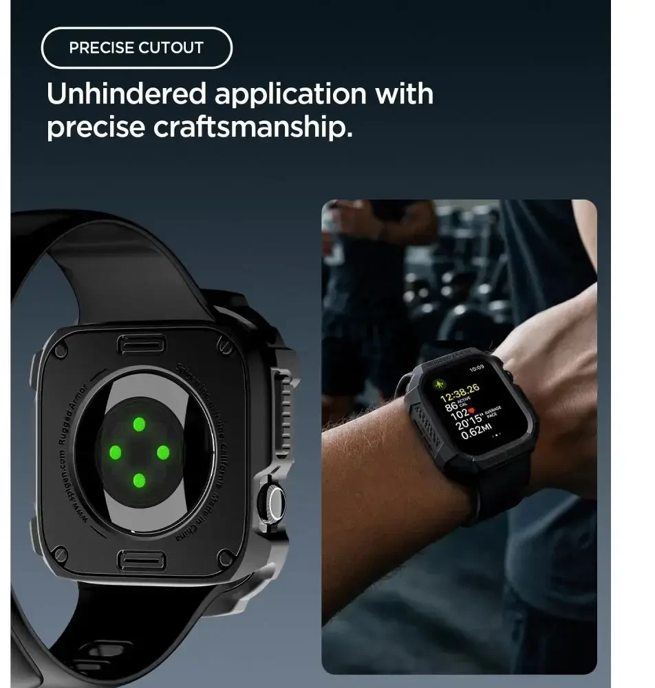 Spigen Rugged Armor Case for Apple Watch 42mm - Matte Juodas