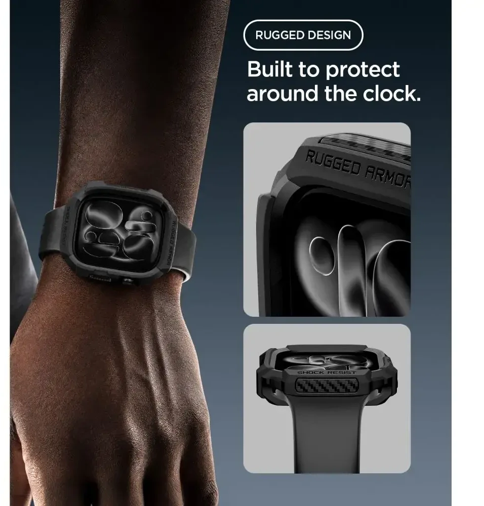 Spigen Rugged Armor Case for Apple Watch 42mm - Matte Juodas