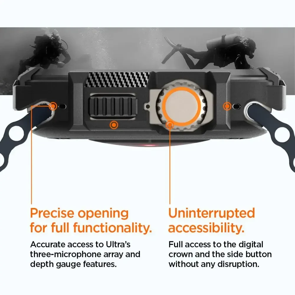 „Spigen Rugged Armor“, juodas - Apple Watch Ultra 2/Ultra 49mm