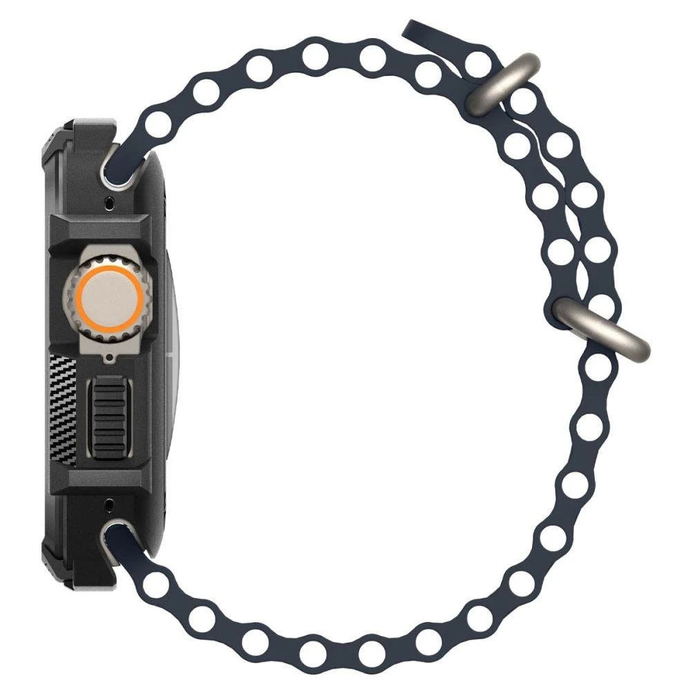 „Spigen Rugged Armor“, juodas - Apple Watch Ultra 2/Ultra 49mm