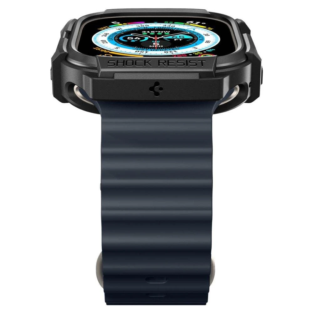 „Spigen Rugged Armor“, juodas - Apple Watch Ultra 2/Ultra 49mm
