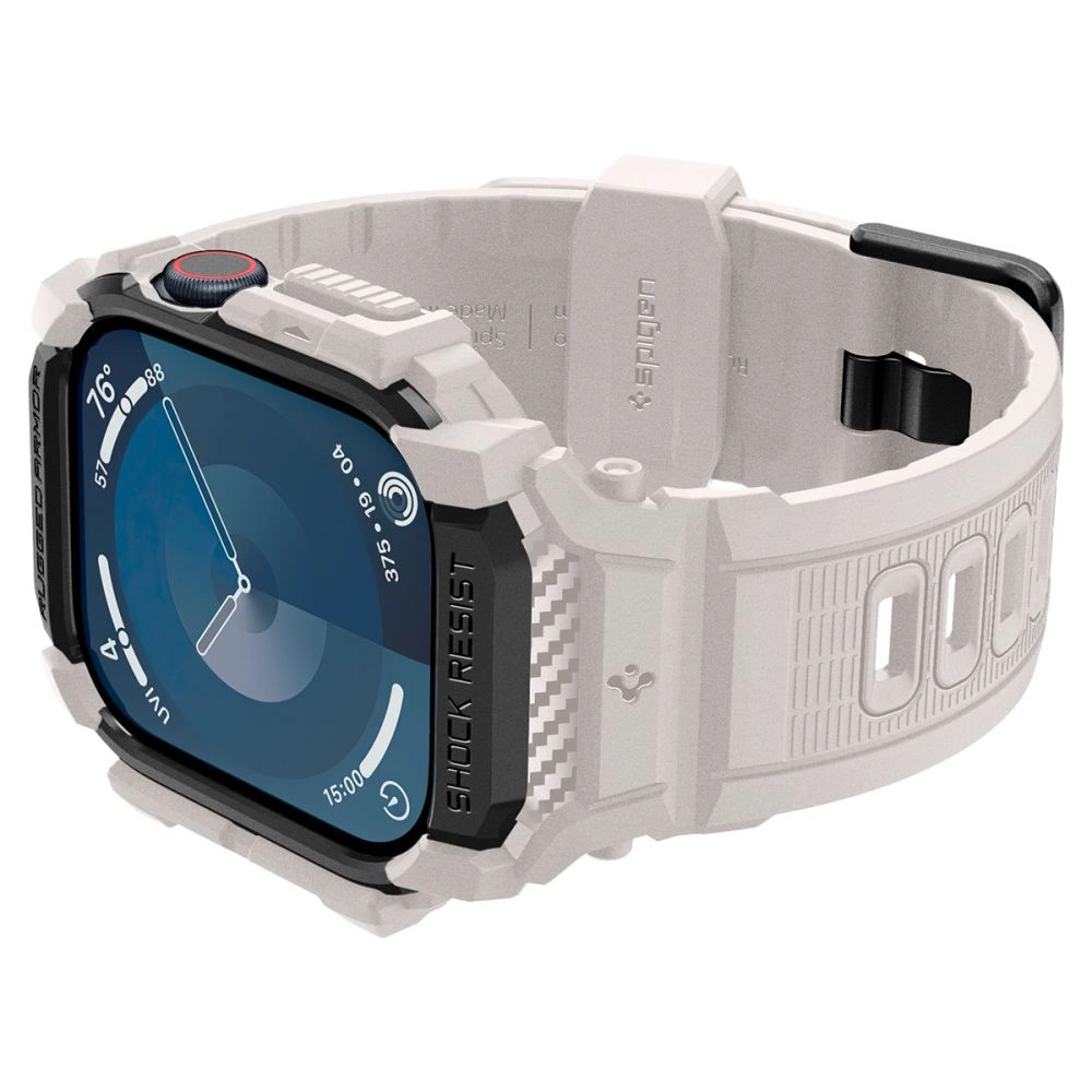 Spigen Rugged Armor ”Pro” Apyrankė for Apple Watch 10 (46MM) – rusvai gelsvas