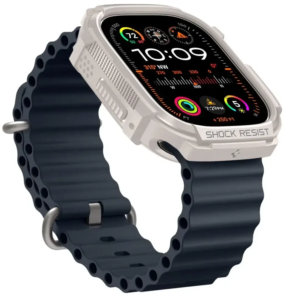 Apple Watch Ultra 1 / 2 (49mm) Spigen Rugged Armor beige dėklas laikrodžiui