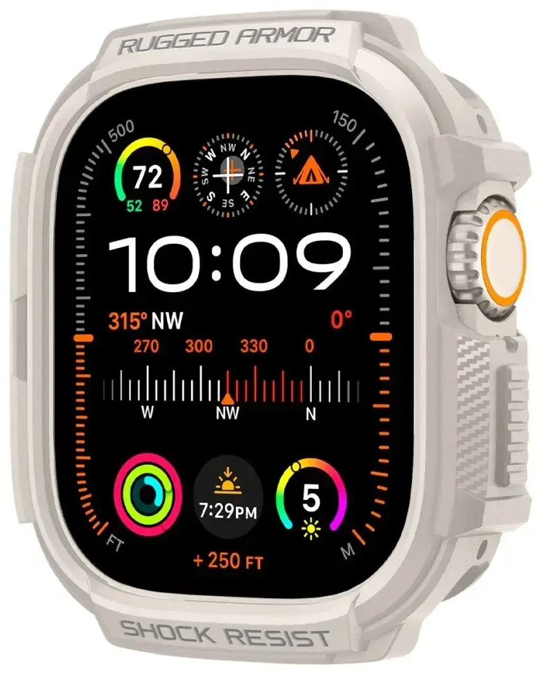 Apple Watch Ultra 1 / 2 (49mm) Spigen Rugged Armor beige dėklas laikrodžiui