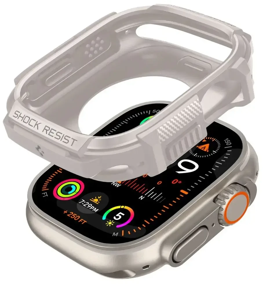 Apple Watch Ultra 1 / 2 (49mm) Spigen Rugged Armor beige dėklas laikrodžiui