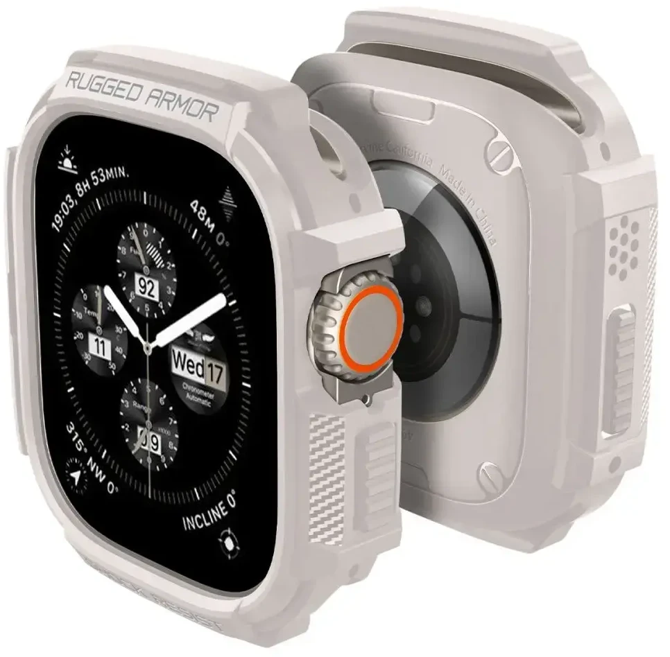 Apple Watch Ultra 1 / 2 (49mm) Spigen Rugged Armor beige dėklas laikrodžiui