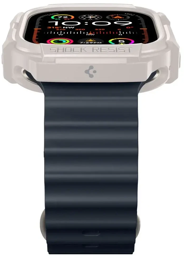 Apple Watch Ultra 1 / 2 (49mm) Spigen Rugged Armor beige dėklas laikrodžiui
