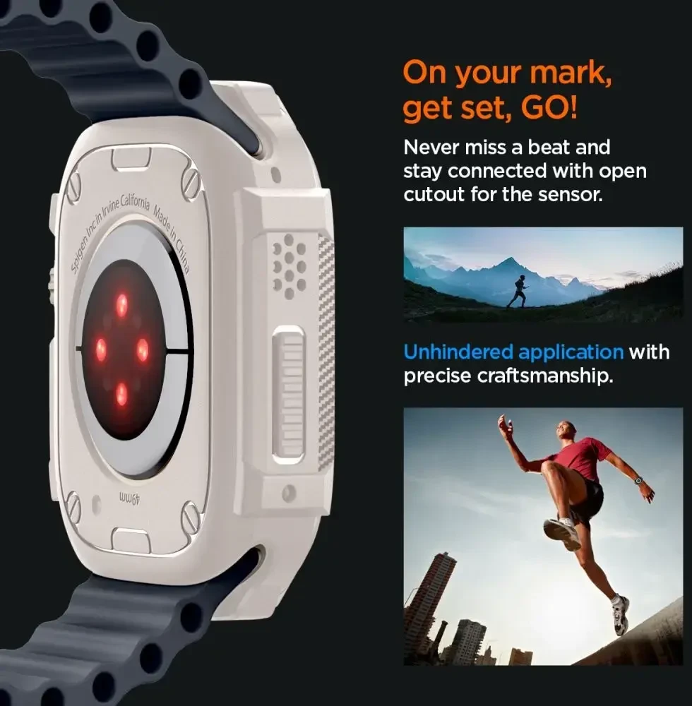 Apple Watch Ultra 1 / 2 (49mm) Spigen Rugged Armor beige dėklas laikrodžiui