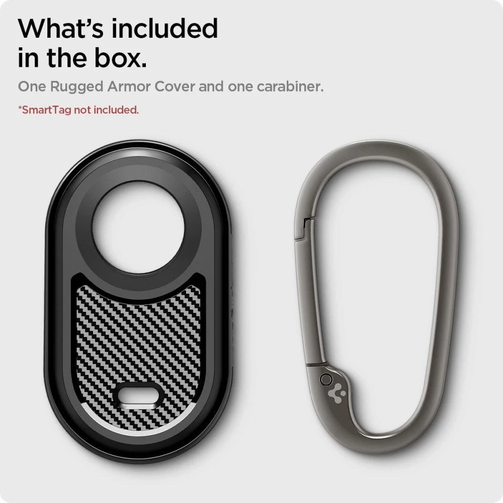 Spigen Rugged Armor – dėklas skirtas Samsung Galaxy SmartTag 2 Juodas