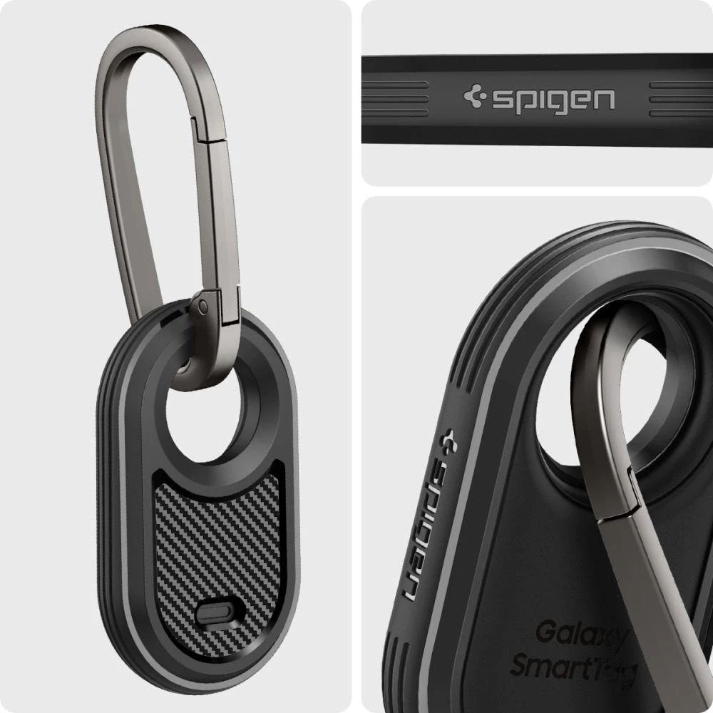 Spigen Rugged Armor – dėklas skirtas Samsung Galaxy SmartTag 2 Juodas