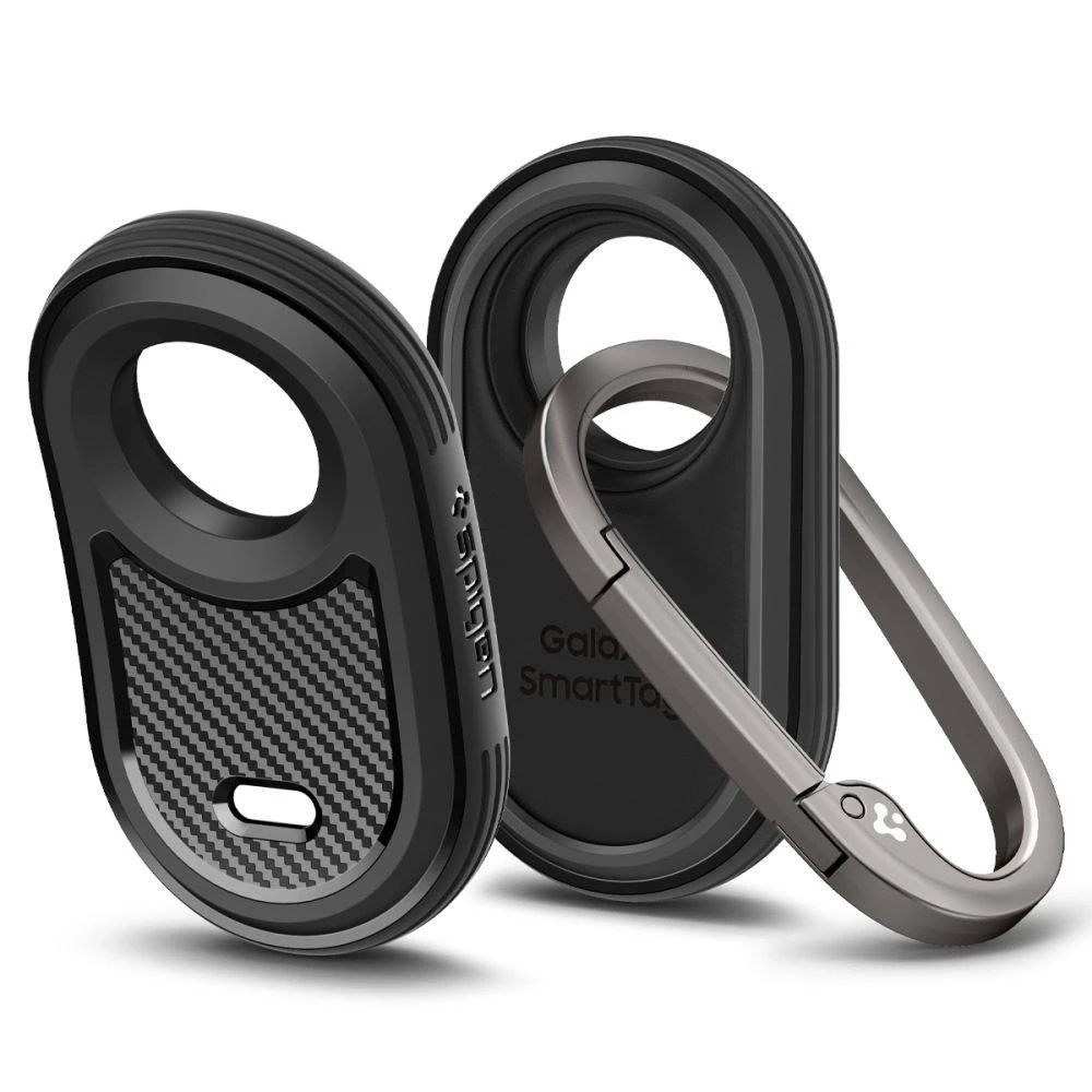 Spigen Rugged Armor – dėklas skirtas Samsung Galaxy SmartTag 2 Juodas