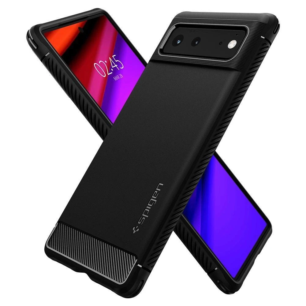 Dėklas Spigen Rugged Armor, juodas - Google Pixel 6