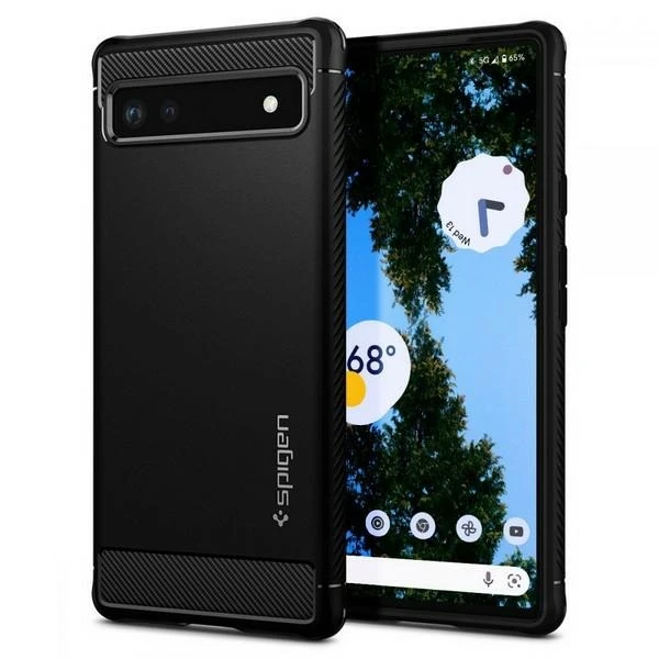 Dėklas Spigen Rugged Armor, juodas - Google Pixel 6a