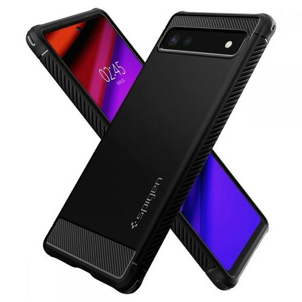 Dėklas Spigen Rugged Armor, juodas - Google Pixel 6a