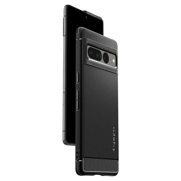 Dėklas Spigen Rugged Armor, juodas - Google Pixel 7 Pro