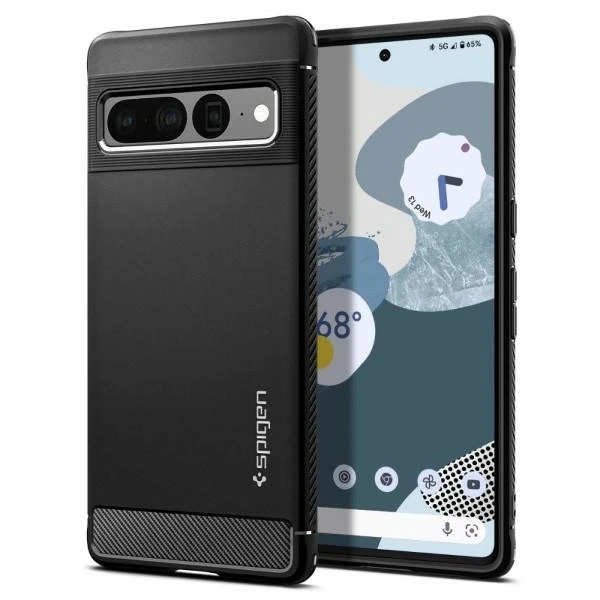 Dėklas Spigen Rugged Armor, juodas - Google Pixel 7 Pro