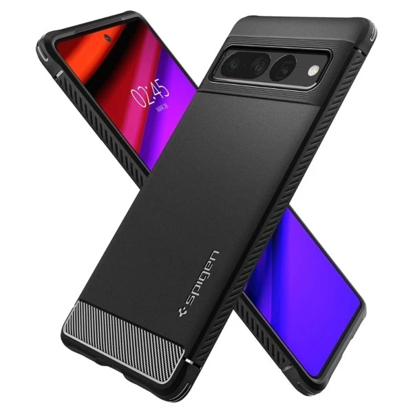 Dėklas Spigen Rugged Armor, juodas - Google Pixel 7 Pro