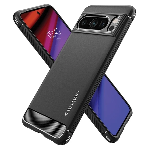 Dėklas Spigen Rugged Armor, matinė juoda - Google Pixel 8 Pro