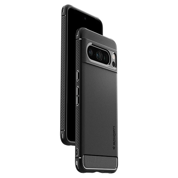 Dėklas Spigen Rugged Armor, matinė juoda - Google Pixel 8 Pro