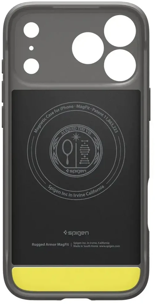 Spigen Rugged Armor Mag MagSafe dėklas skirtas iPhone 17 Pro, pilkas