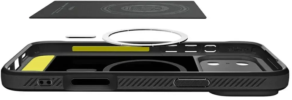 Spigen Rugged Armor Mag MagSafe dėklas iPhone 17 Pro Max juodas