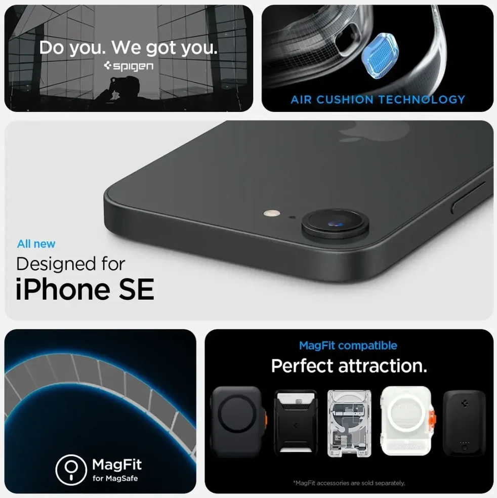 „Spigen Rugged Armor MagSafe“ dėklas, skirtas „iPhone 16e / 17e“ - juodas