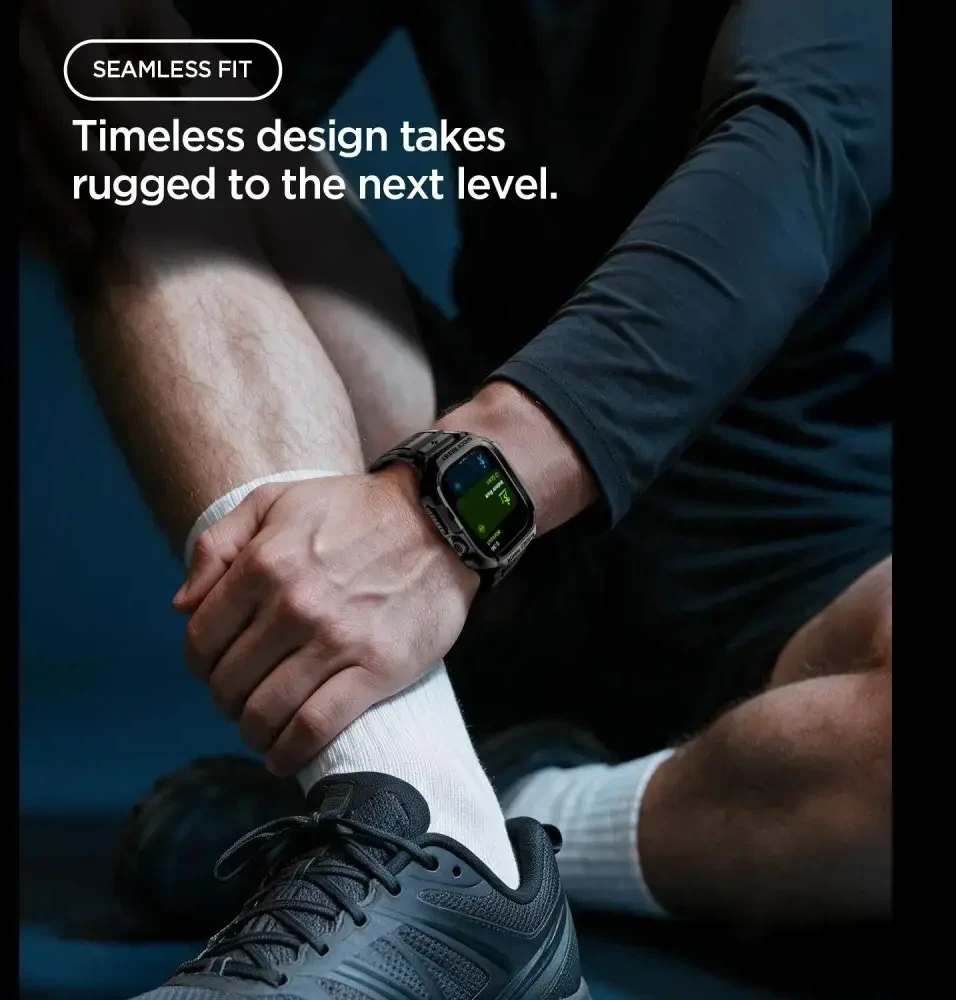 Spigen Rugged Armor Pro Apple Watch 42mm Strap - Matte Juodas
