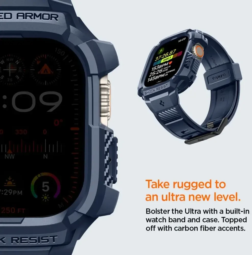Spigen Rugged Armor Pro - Strap with case for Apple Watch Ultra 49 mm (Navy Mėlyna)