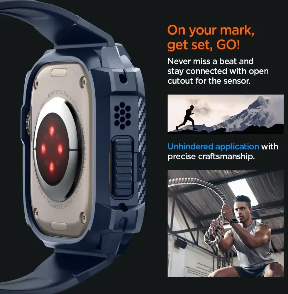 Spigen Rugged Armor Pro - Strap with case for Apple Watch Ultra 49 mm (Navy Mėlyna)